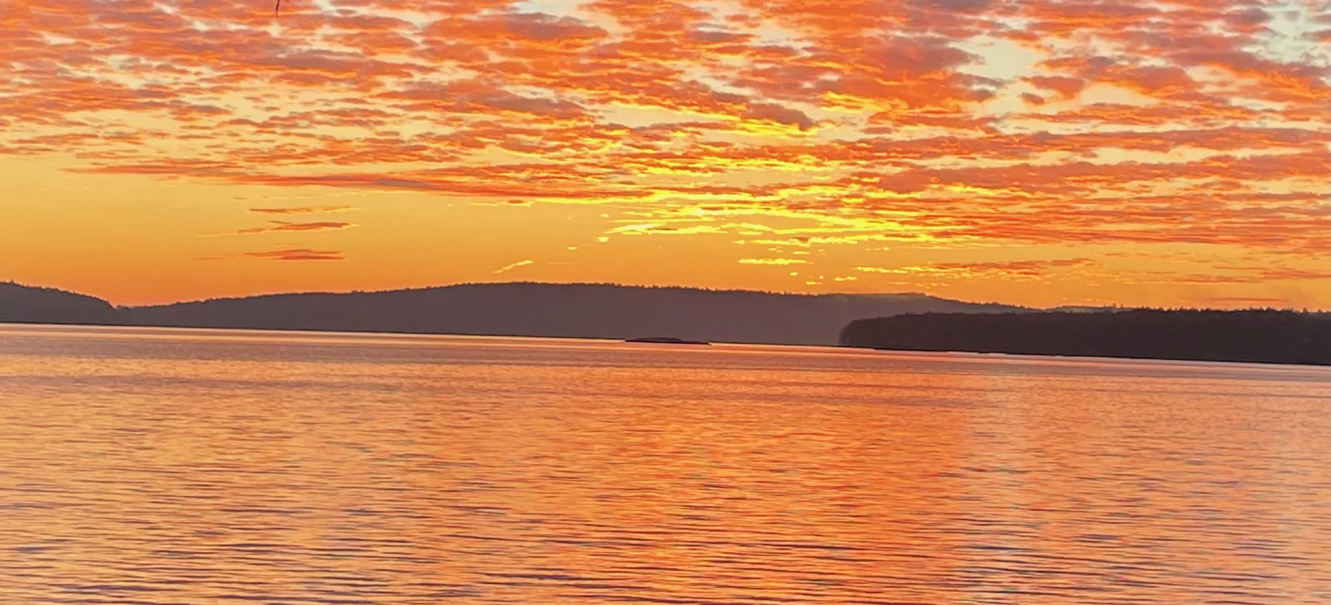 Sunset over the water near Thetis Island